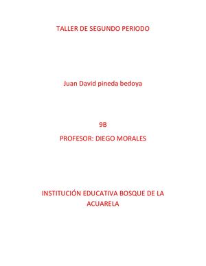 Taller De Segundo Periodo De Historia De Colombia