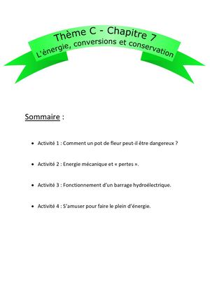TC - C7 - Energie conversion et conservation