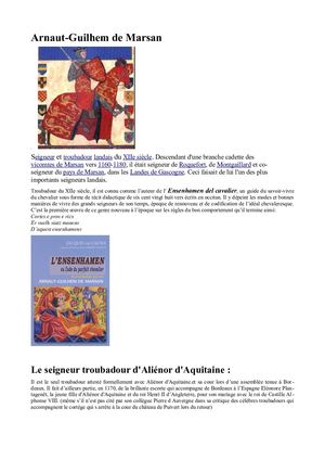 Ensenhamens A G De Marsan Et Amaniéu De Sescars