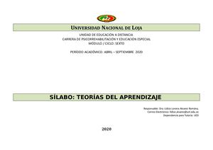 Silabo Teorías Del Aprendizaje