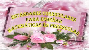 Folleto Sobre Los Estandares Para Enseñar Matematicas En Preescolar