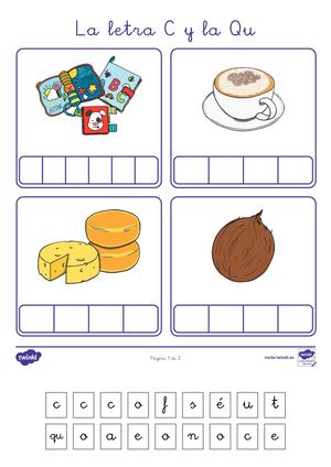 Lengua Cortar Y Pegar La Letra C Y La Qu