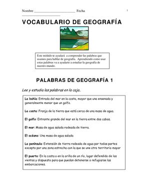 1Vocabulario De Geografía