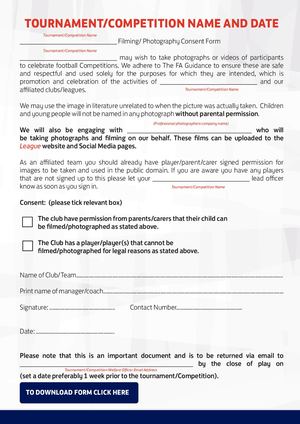Filming And Photoghraphy Consent Form