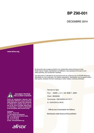 Prévention et gestion de la fuite d'informations - AFNOR - BP Z90 001