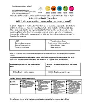 Alternative WW2 Narratives