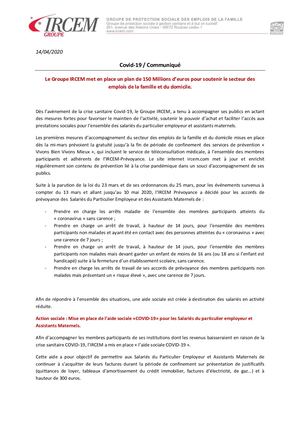 Aide Exceptionnelle IRCEM