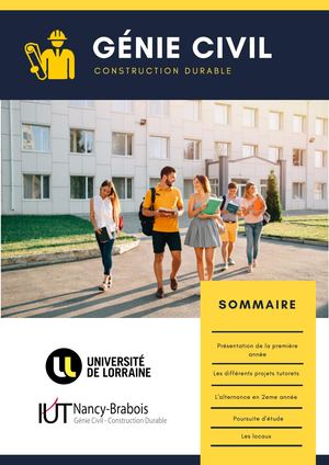 Infographie Présentation Dut Génie Civil