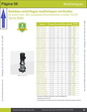 19-056 Página - CATÁLOGO, LISTA DE PRECIOS, BARMESA - BARNES DE MÉXICO 2020 tiendabombasbarmesa.com