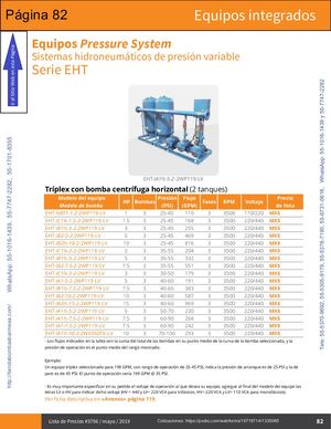 19-082 Página - CATÁLOGO, LISTA DE PRECIOS, BOMBAS BARMESA - BARNES DE MÉXICO 2019