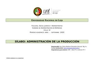 Silabo Administración de la Producción