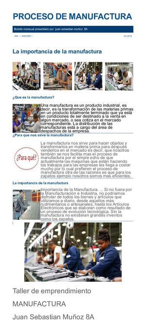 Folleto De Manufactura