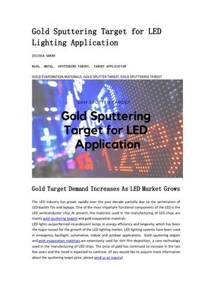 Gold Sputtering Target For Led Application