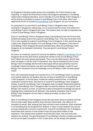 O Level Biology Tutor