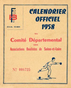 Calendrier 1958