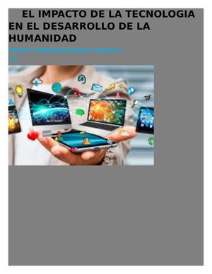 El Impacto De La Tecnologia En El Desarrollo De La Humanidad