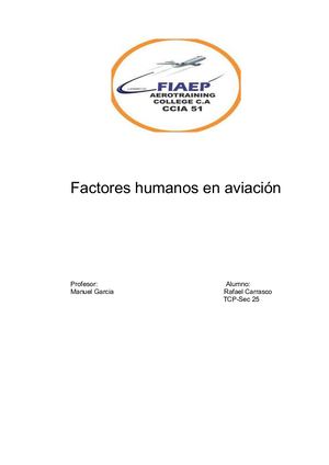 Factores Humanos En Aviacion