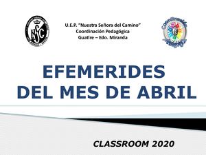 Efemerides Mes Abril