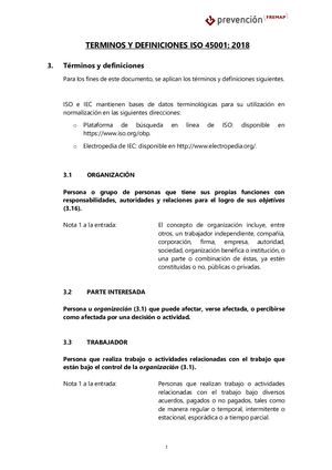 Terminos Definiciones Iso 45001