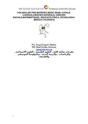 VOCABULARI PER MATÈRIES BÀSIC ÀRABNOUUUUUUUUU