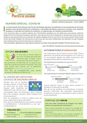 Newsletter Covid-19 - CCPS Avril 2020