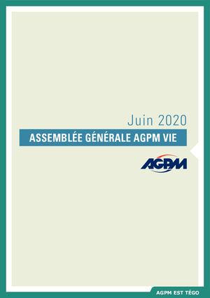 AGPM Vie AG 2020 - Convocation à l’assemblée générale