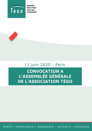 Tégo AG 2020 - Convocation à l’assemblée générale