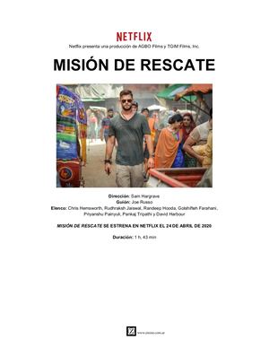 Misión De Rescate Notas De Producción
