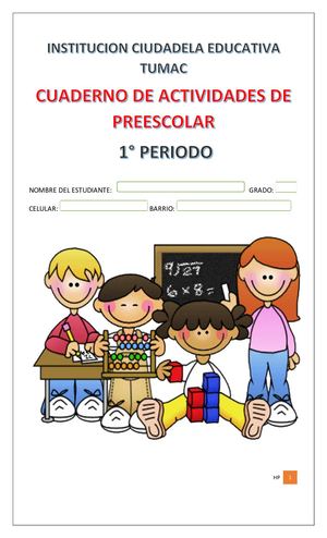 Cuaderno De Actividades De Preescolar 2020 1° Periodo