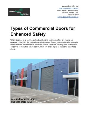 Types Of Commercial Doors For Enhanced Safety