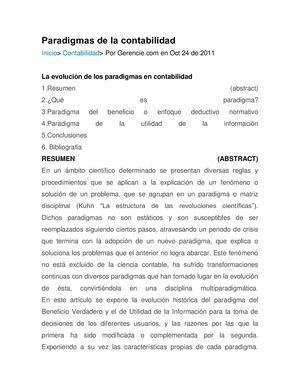 Paradigmas De La Contabilidad