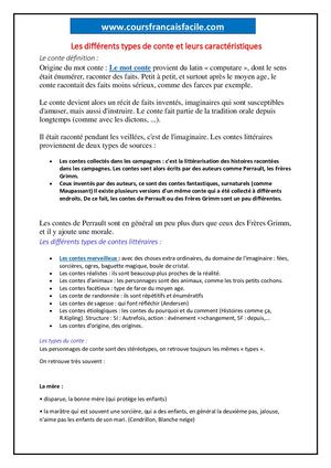 Les Différents Types De Conte Et Leurs Caractéristiques