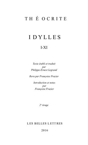 Extrait : Théocrite - Idylles. Livres I et VII