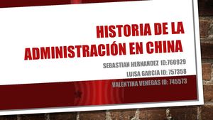 Historia De La Administración En China