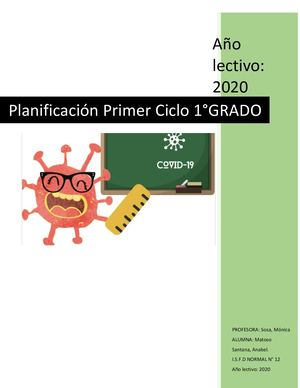Planificacion De Lengua 1° Grado P Ciclo