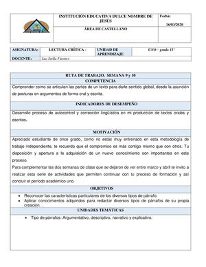 2 Guia Once Tipos De Párrafos