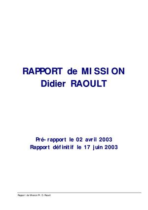 Rapport Raoult Bioterrorisme 2003