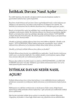 Istihkak Davasi Nasil Acilir