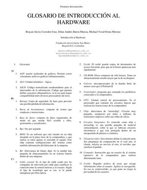 Glosario De Introducción Hardware