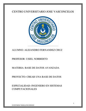 Reporte Base De Datos 2