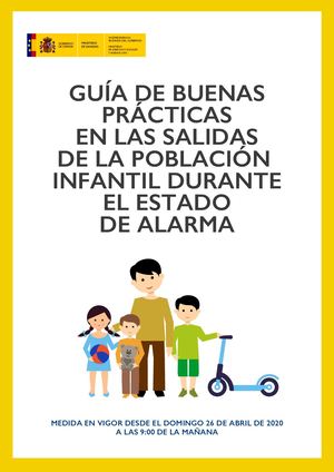 Guía de buenas prácticas en las salidas de la población infantil durante el estado de alarma.