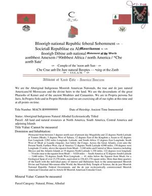 Macn W999999999 Affidavit Of Land Title America Amexem