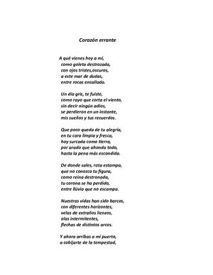 Poema Corazón Errante