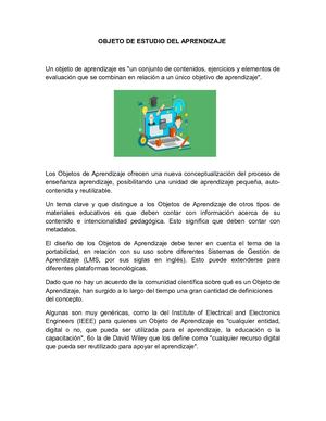 Objeto De Estudio Del Aprendizaje (Andree Pana Miraval)