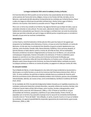 La Tregua Navidad De 1914 Entre La Realidad, El Mito Y La Ficción