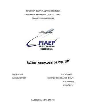 Factores Humanos En Aviación