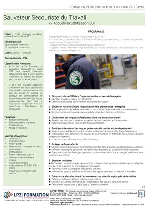 01. Formation Initiale Sauveteur Secouriste Du Travail - Version Avril 2020 - V3 - Patrick LOPEZ