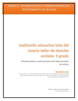 Taller Ciencias Sociales 5 Grado