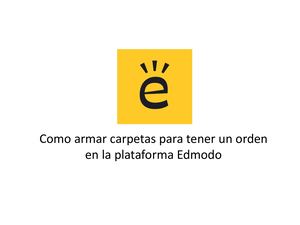 Como Armar Carpetas En Edmodo