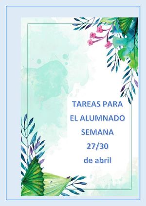 TAREAS PARA EL ALUMNADO DE PRIMARIA